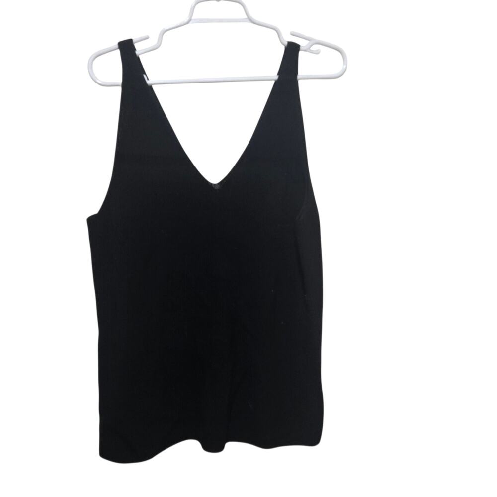 COS Black Knit V-Neck Sweater Tank Top Minimalist Size Large
